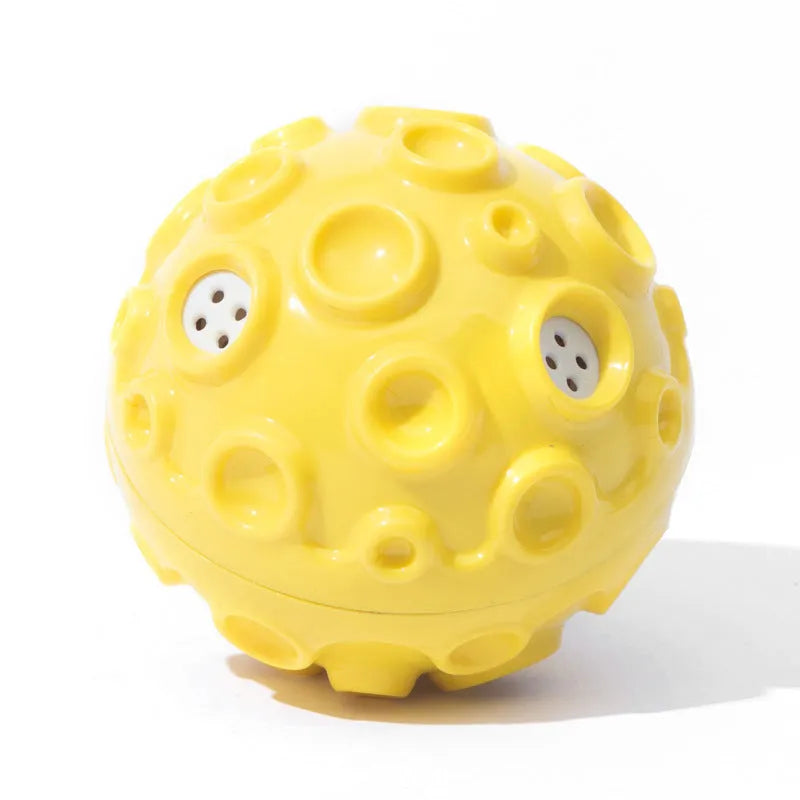 Natural rubber dog ball toy with squeaky sound feature in assorted colours for aggressive chewers