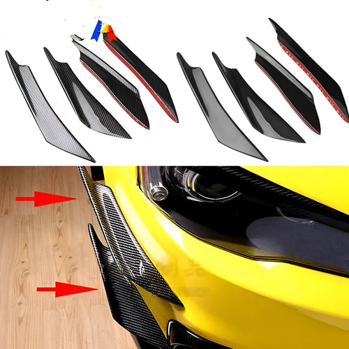 Carbon fibre pattern automotive bumper blade spoiler set of four pieces for car modification
