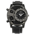 V8 quartz watch for men black round dial stainless steel strap 43mm