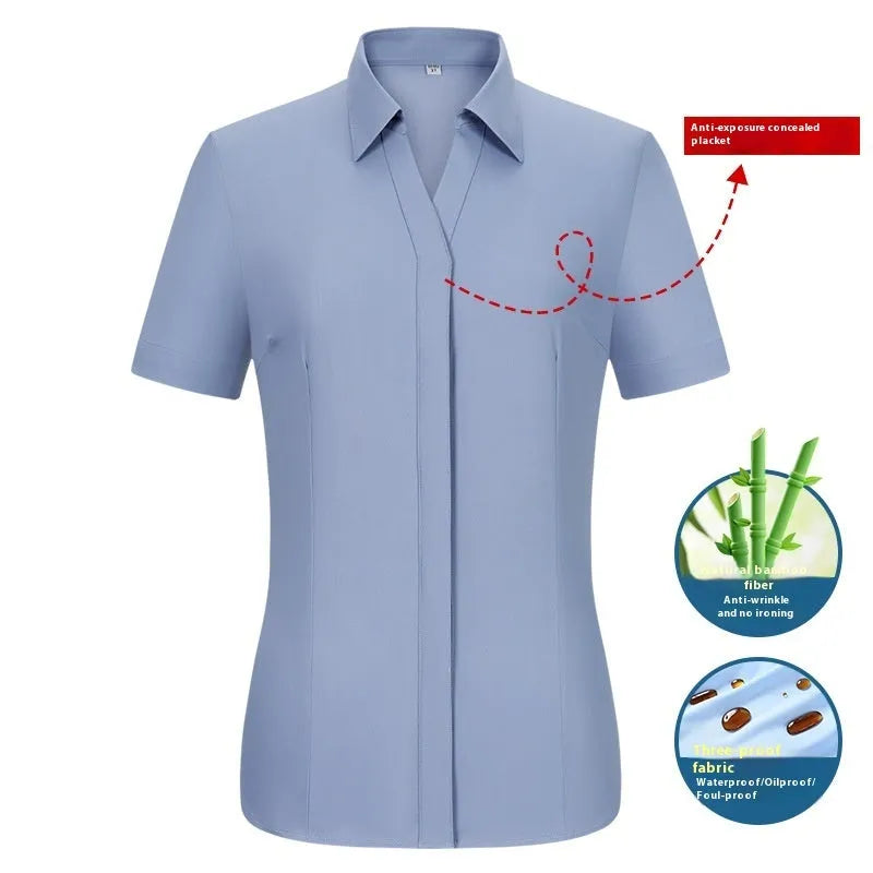 Men's bamboo fibre business shirt with square collar in slim fit waterproof formal wear