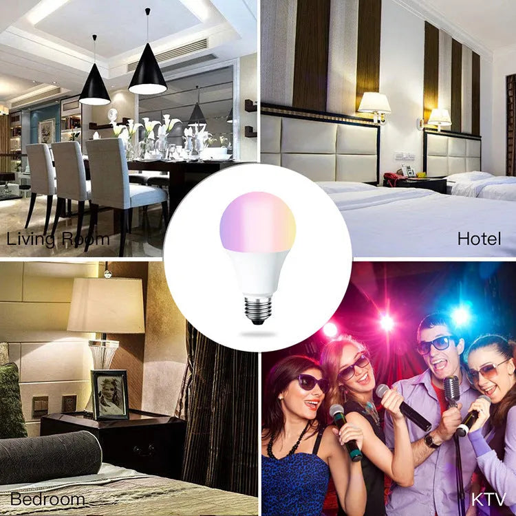 LED smart WiFi bulb compatible with Alexa and Google Home voice control