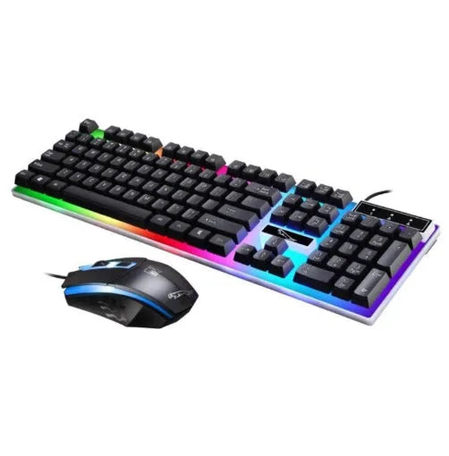 G21 wired U U mouse and keyboard set in black with suspended lighting mechanical feel design