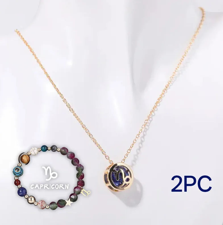 Natural stone beaded necklace and bracelet set showing coordinated jewellery pieces