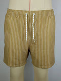 Striped casual shorts in light blue with straight leg opening and triangle lining detail.