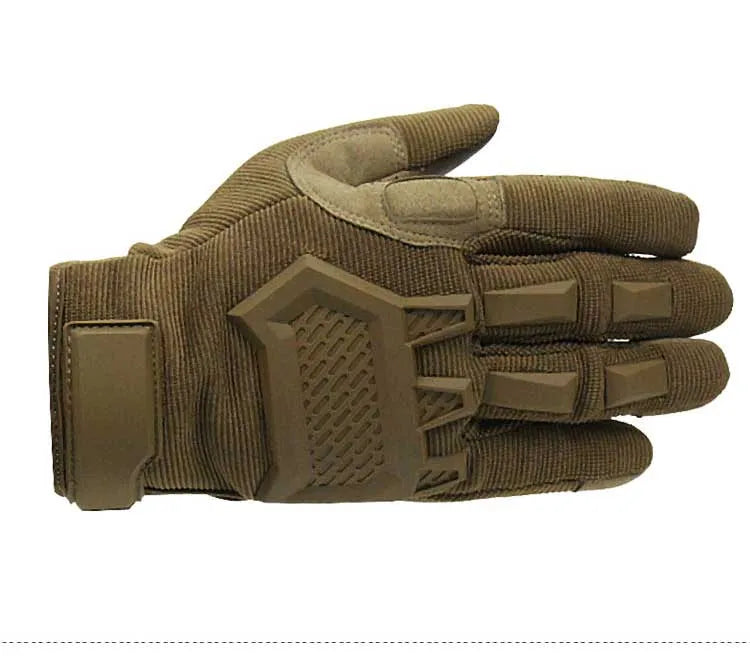 Men's tactical gloves in black with rubber knuckle and reinforced palm panel