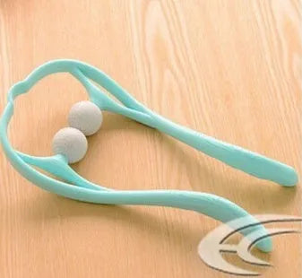 Plastic pressure point therapy neck massager with adjustable stand in blue colour