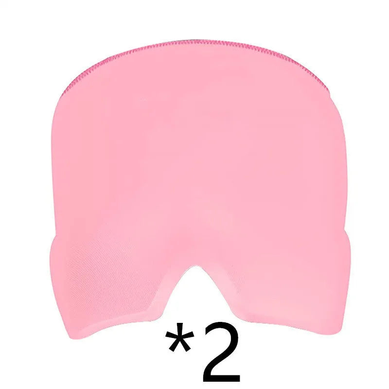 Elastic cloth gel eye mask for headache relief in black, pink or sky blue colours