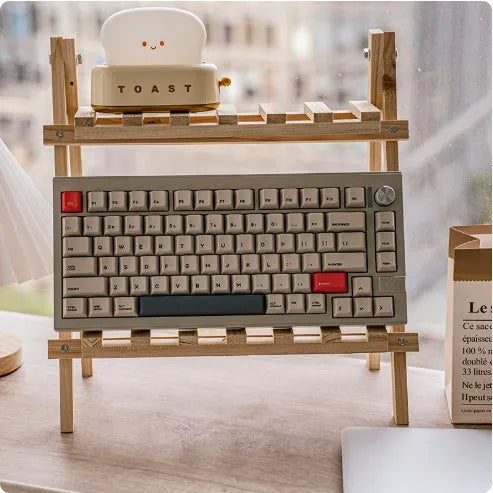 Chidu V75 CNC aluminum mechanical keyboard with 81 keys, RGB lighting, and frosted gray shaft on a desk