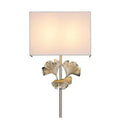 White all-copper ginkgo leaf wall lamp 530x300x120mm with E14 cap for home lighting