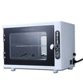 Small silver ultraviolet steriliser unit with stainless steel chamber for salon tool hygiene