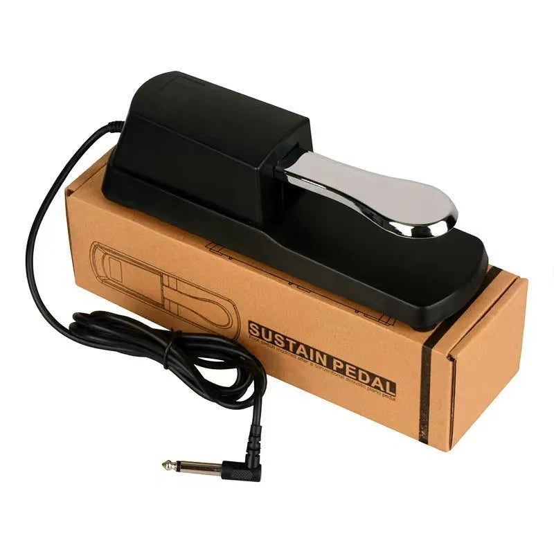 Universal single leg sustain pedal for electronic keyboard with 6.35mm jack plug