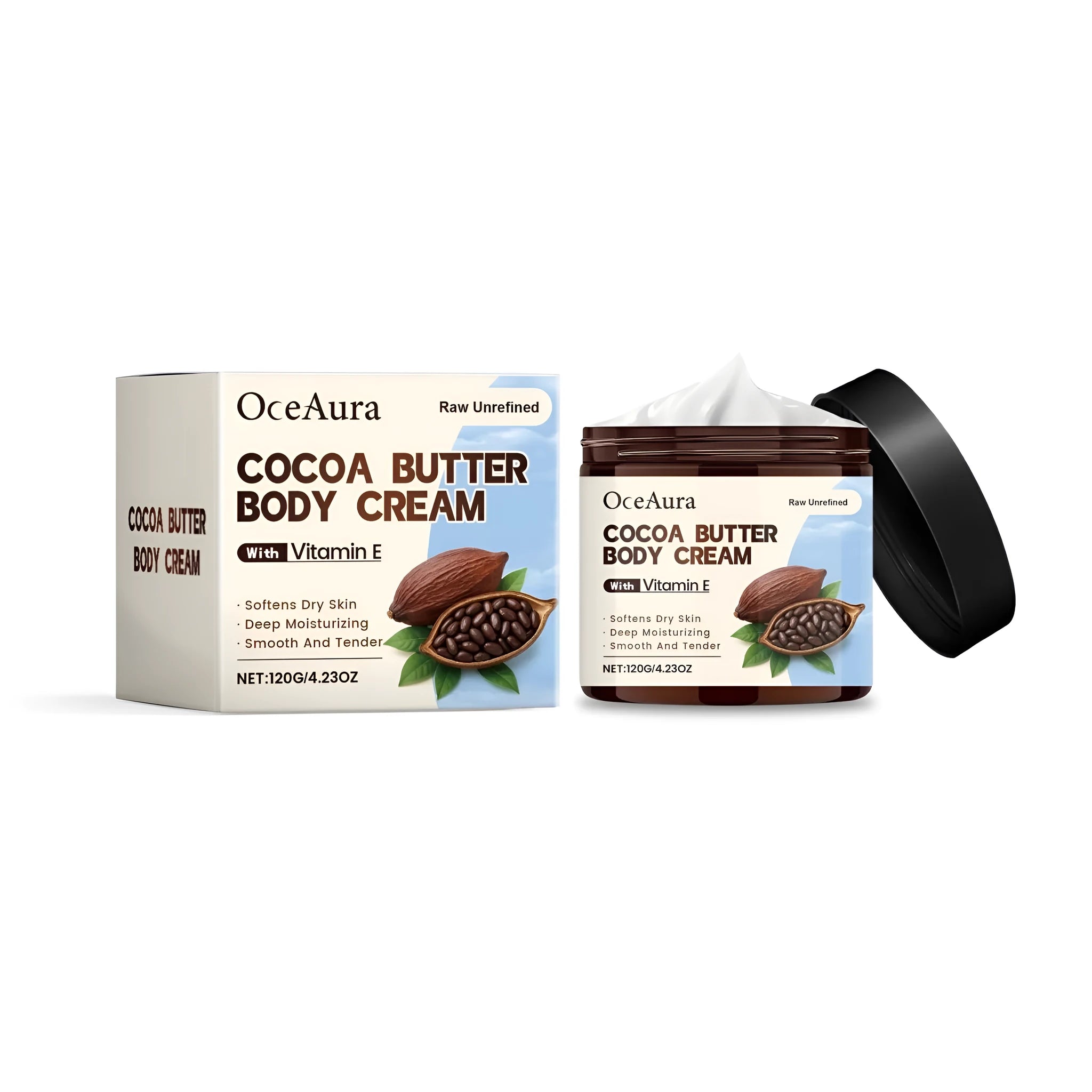 120g tube of Cocoa Butter Body Cream moisturising lotion with Vitamin E and coconut oil.