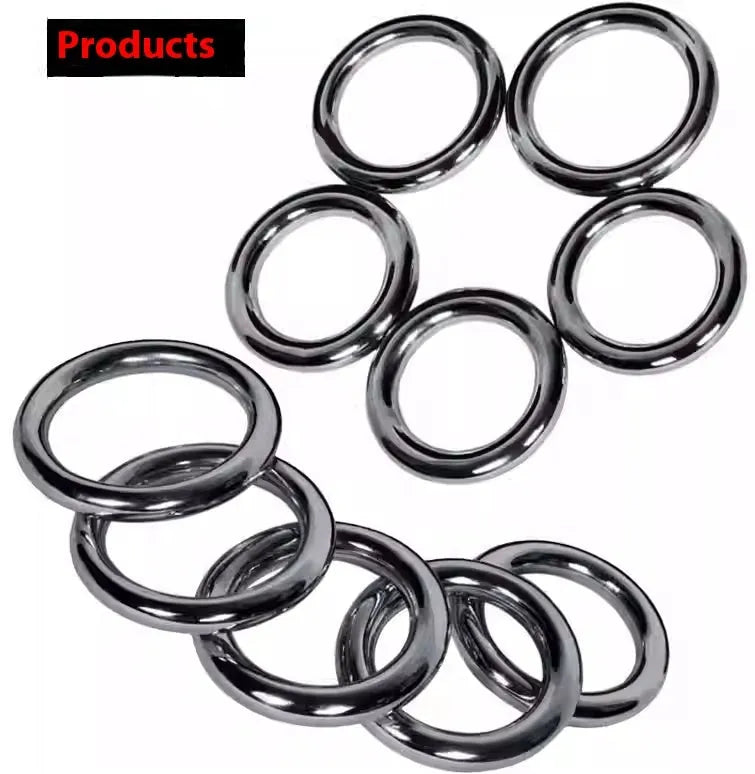 Wing Chun carbon steel training ring with electroplated finish showing three size options