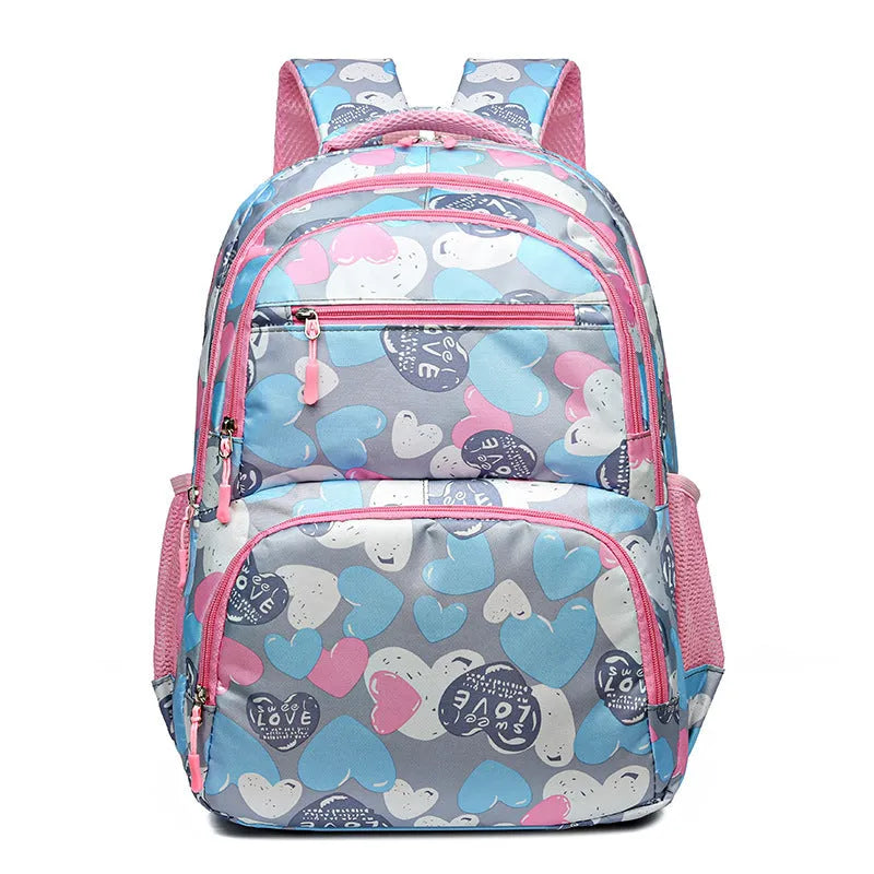 Student school backpack with burden alleviation design in Oxford cloth material