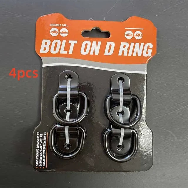 Galvanised carbon steel floor hook with pull ring in black finish for truck mounting