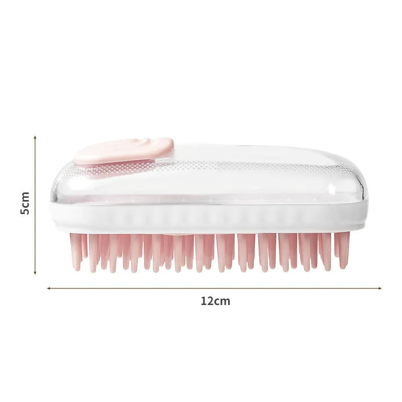 Silicone pet bath brush with soft massage bristles for dogs and cats cleaning