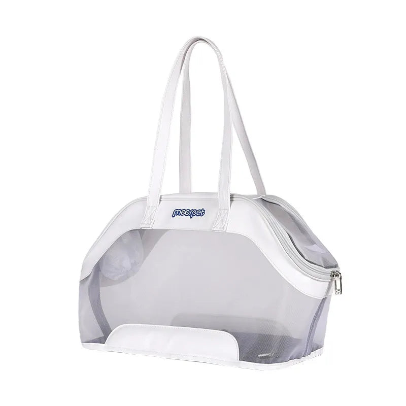 MOORPET leather cat carrier bag in solid colour with 25 litre capacity