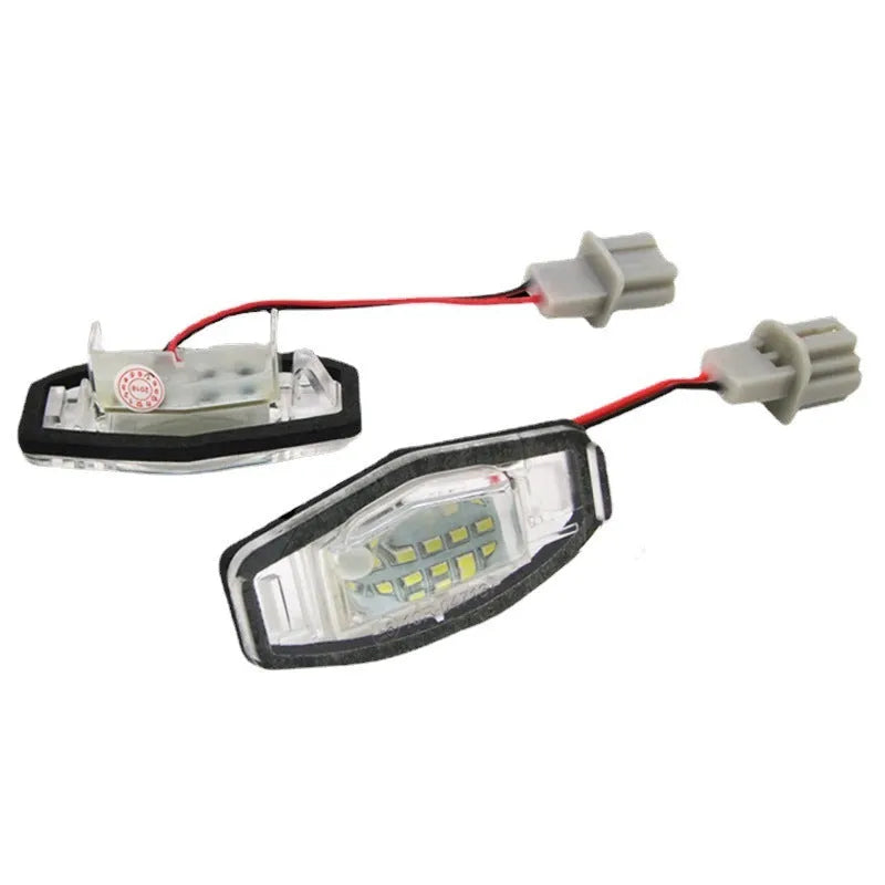 White LED license plate light unit for Honda Civic rear number plate.