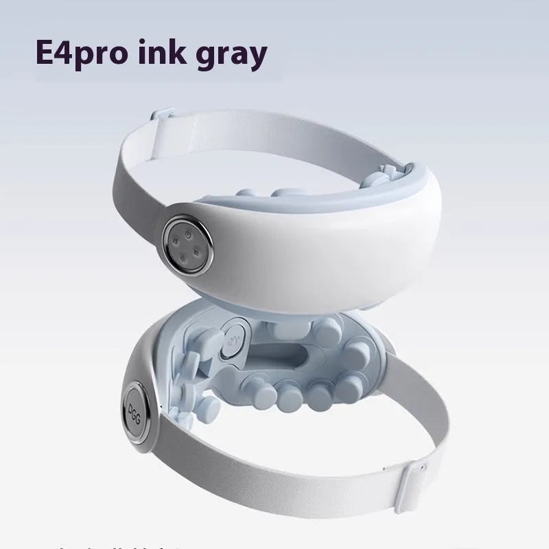 Smart Bluetooth eye moisturising and hot compress massage instrument in green, grey, or purplish grey.