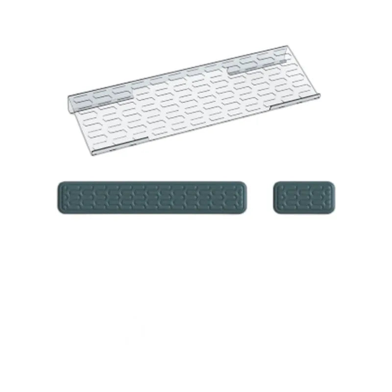 Double-sided memory foam keyboard and mouse pad with wrist support in various colours.