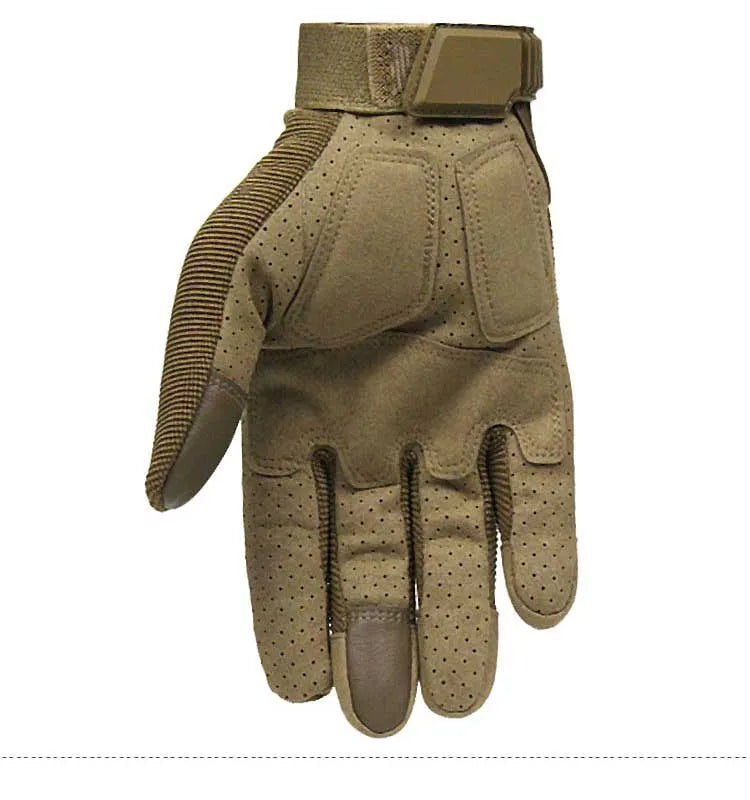 Men's tactical gloves in black with rubber knuckle and reinforced palm panel