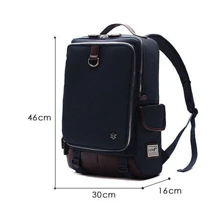 Modern men's large capacity Oxford cloth backpack in army green colour, dimensions 30x16x46cm.