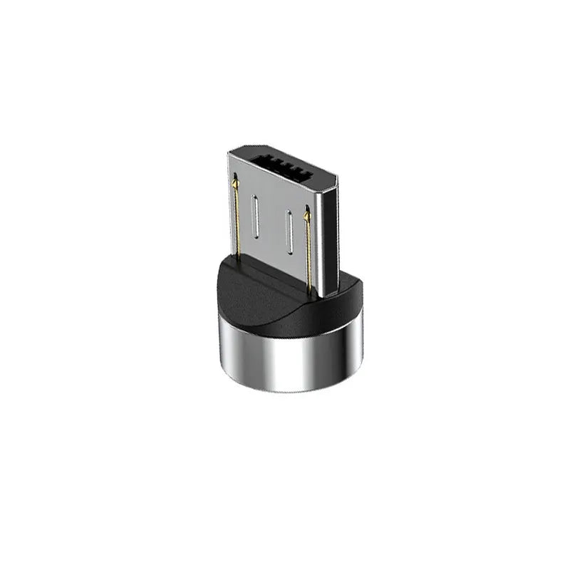 Black magnetic charging cable with spherical aluminium alloy connector on a 1m TPE cable
