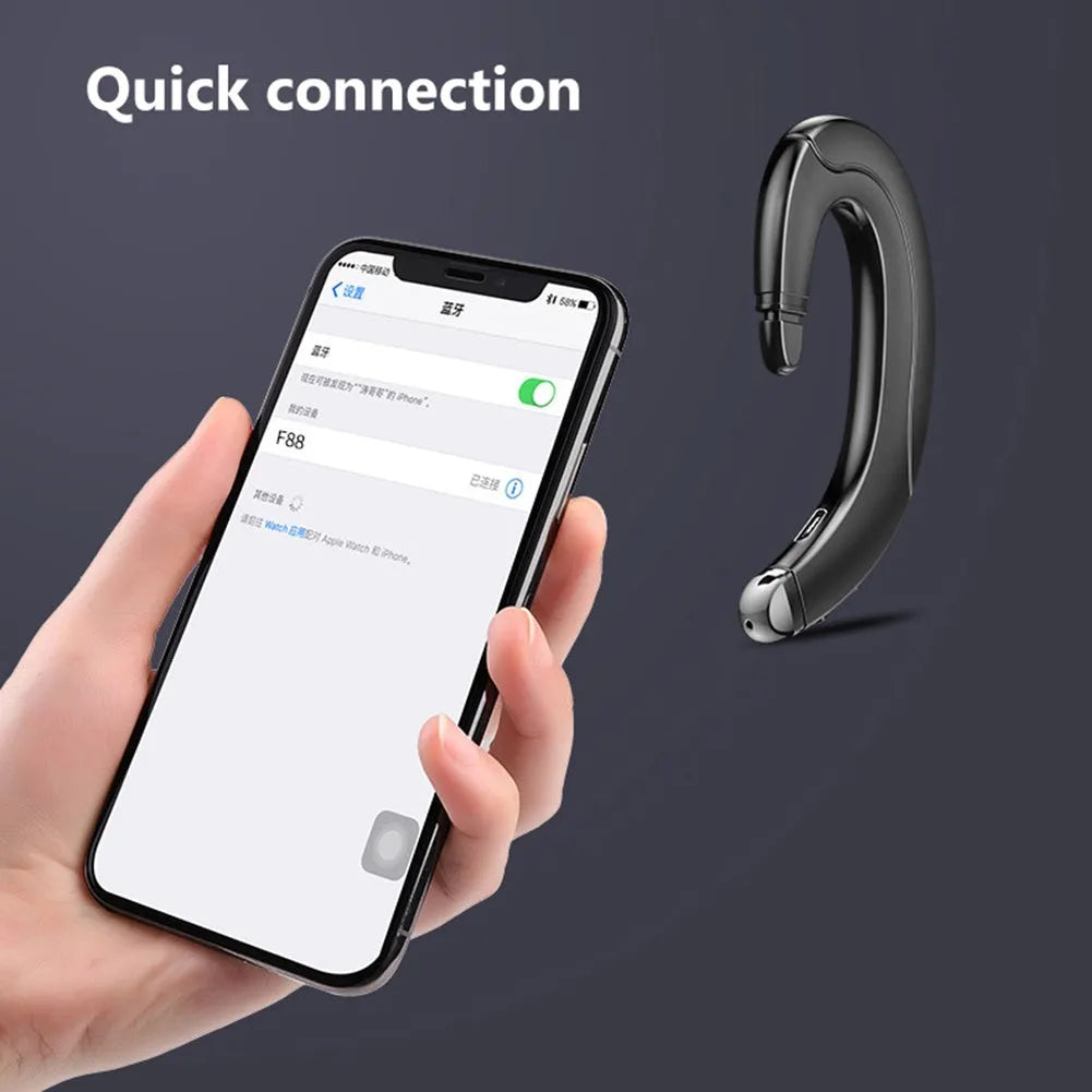 Single ear Bluetooth headset for driving in black, blue, and red colour options
