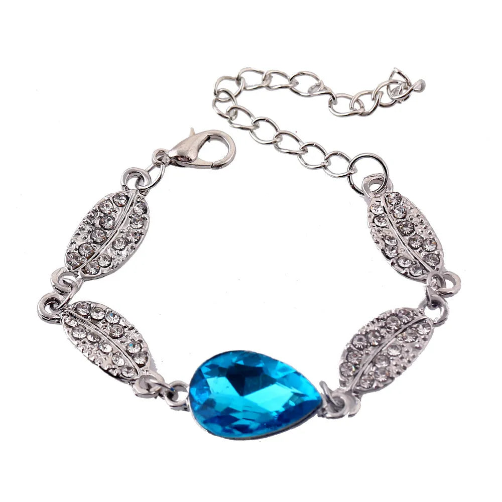 Bridal headdress bracelet earring three-piece set pendant drop metal alloy European American style