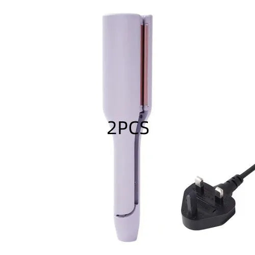 32mm deep wave hair curling iron in pink with 4 temperature settings and negative ion technology