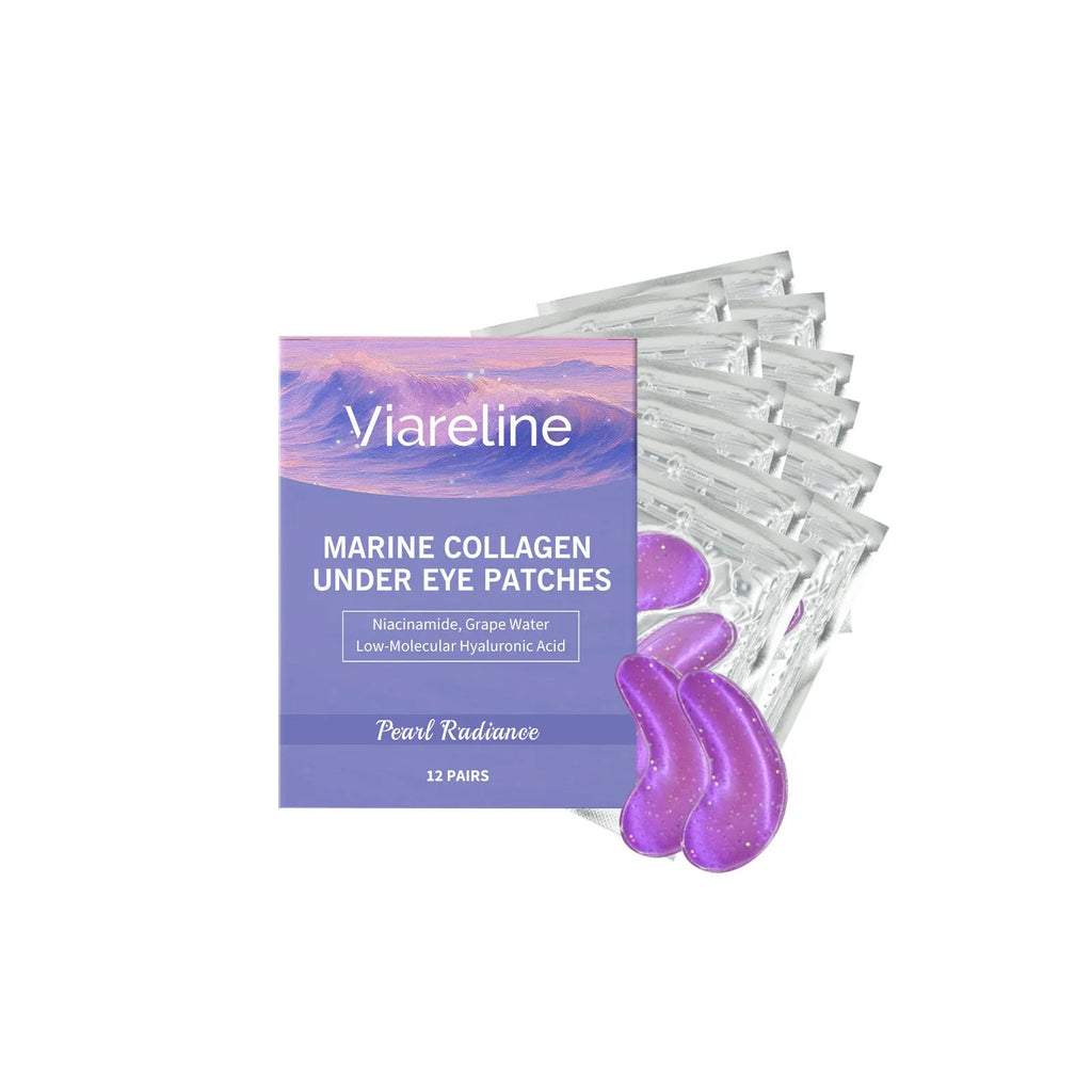 Collagen eye mask pack containing 12 pairs for daily moisturising skincare.