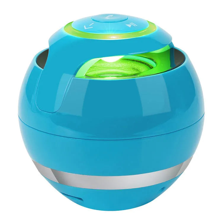 Wireless Bluetooth speaker in black with button controls and plastic shell