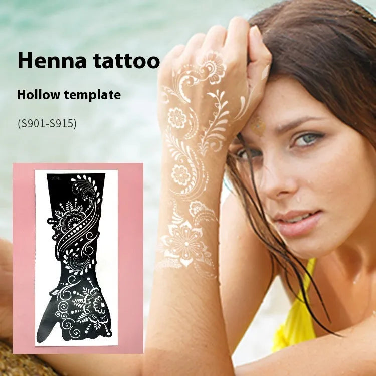 Pack of geometric hollow template stickers with three-dimensional paper carving designs on a white background.