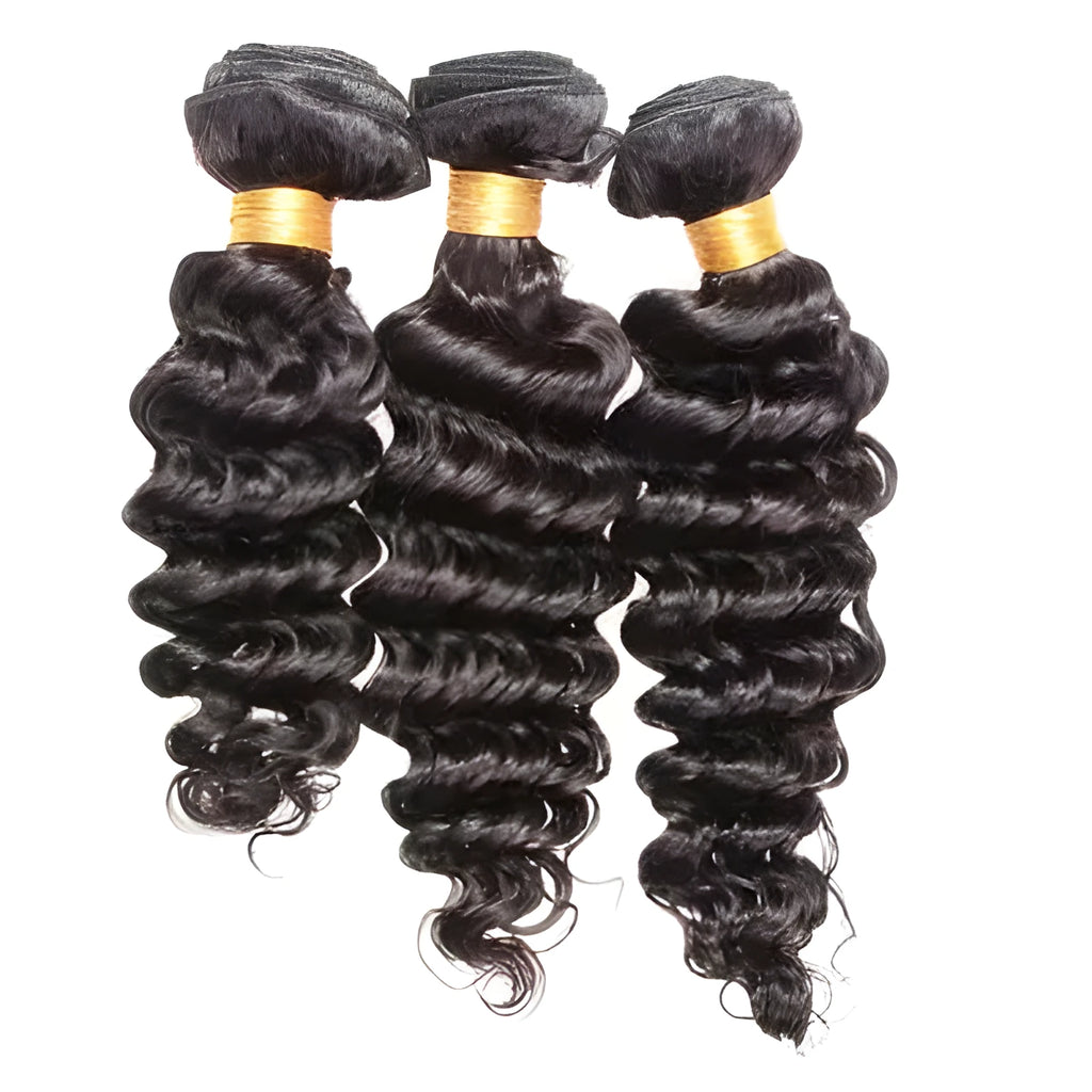 Real hair wig with natural curls in medium long length shown on a mannequin head