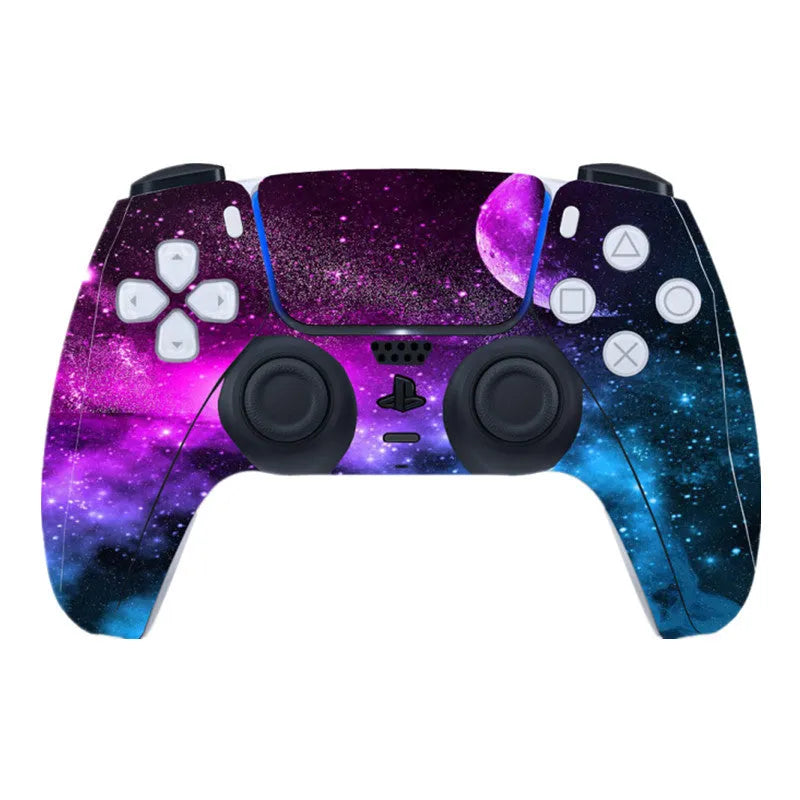Set of 24 style vinyl sticker skins for PlayStation 5 PS5 controller, showing decorative colours and patterns