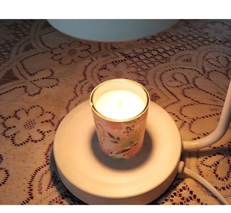 European-style metal melting wax lamp with dimmer switch in white finish