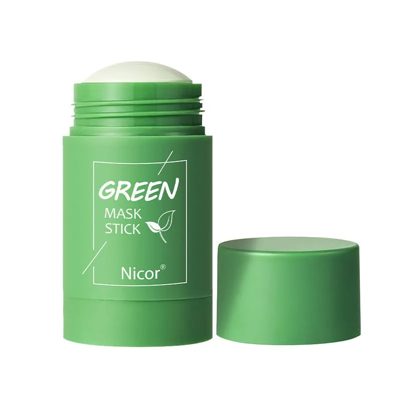 Green tea mud mask clay stick in solid paste form for deep cleansing