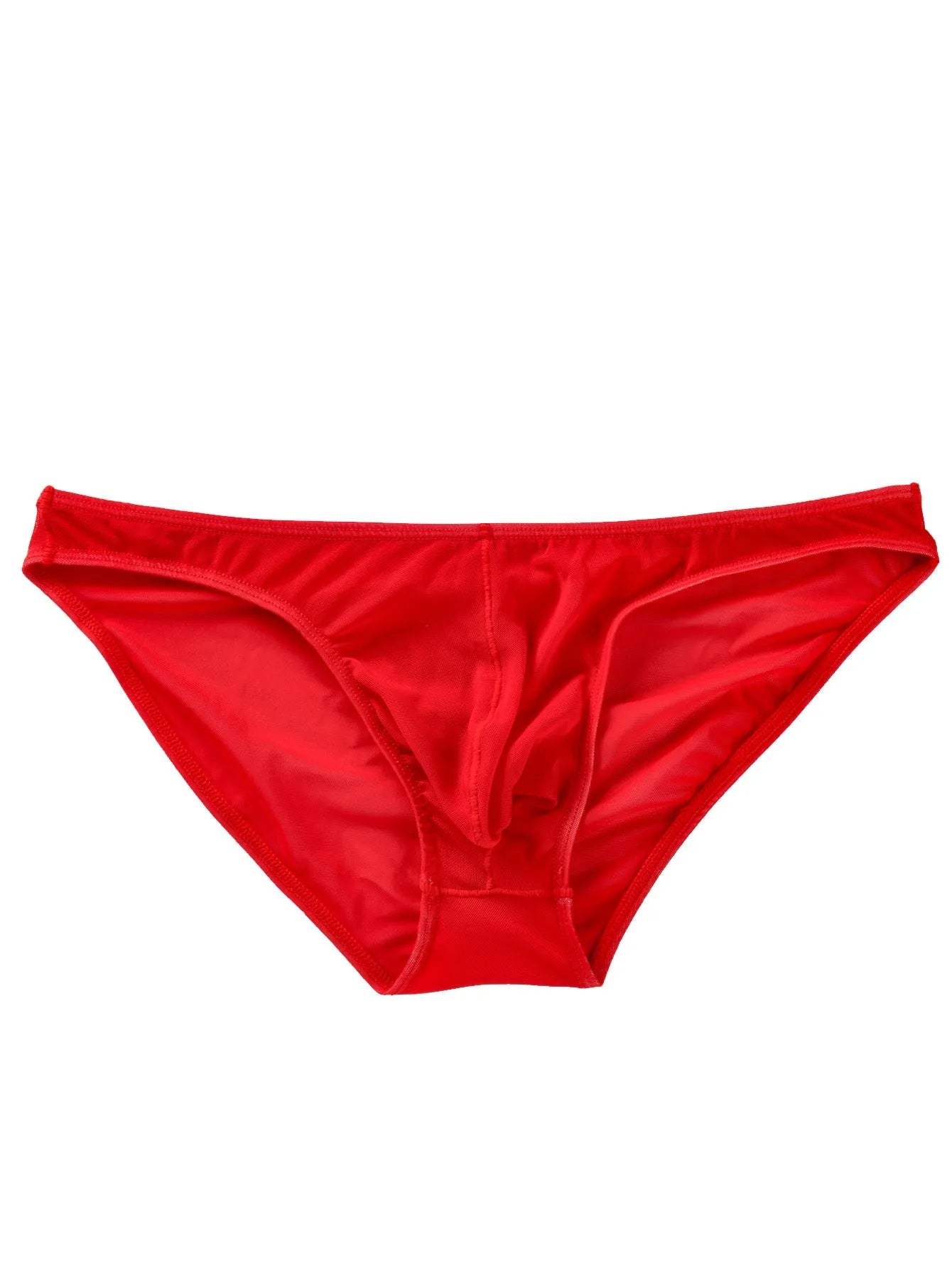 Men's black quick-dry nylon briefs with a low-waisted triangle cut on a white background.