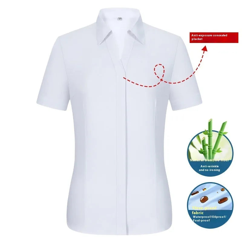 Men's bamboo fibre business shirt with square collar in slim fit waterproof formal wear