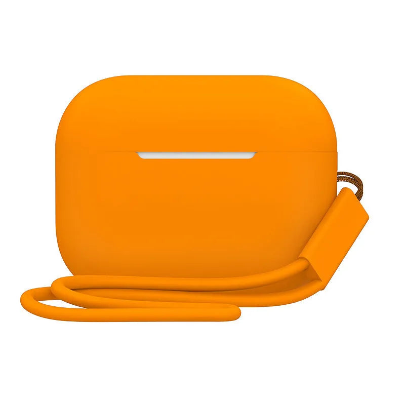 AirPods Pro 2 silicone protective case with attached lanyard in solid colour option