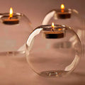 Handmade hot glass round hollow candle holder in Europe style