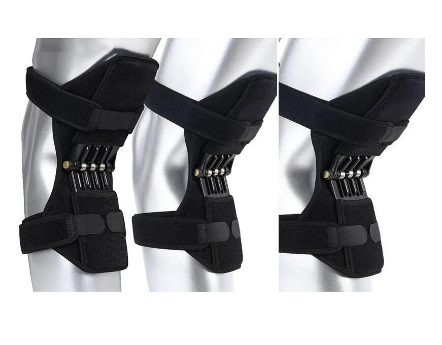 Adjustable knee brace patella support booster with spring mechanism and breathable fabric
