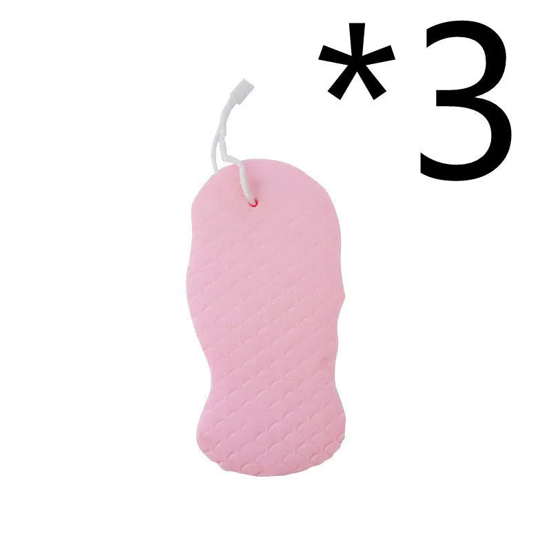 3D fish scale pattern bath sponge in white, grey, pink and light blue colours for body exfoliation