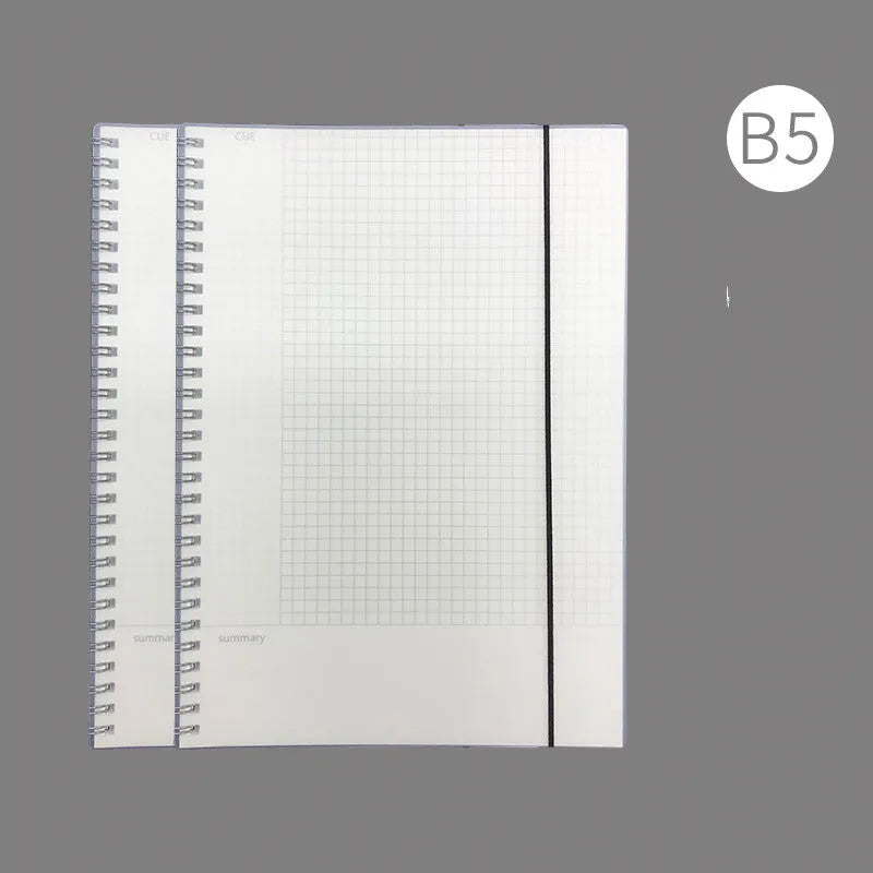 Hard cover A4 notebook with PP plastic and grid ruling patterns for accounting use