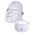 White rechargeable facial LED beauty mask for home photon therapy rejuvenation