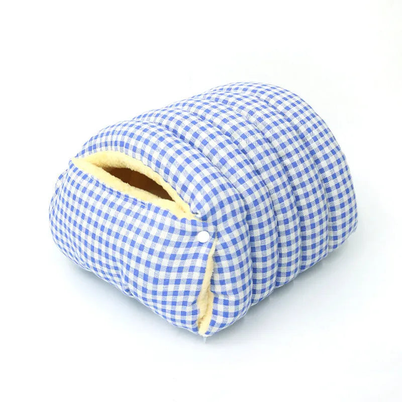 Enclosed cat kennel with removable washable cover in soft cloth, available in multiple colours and sizes