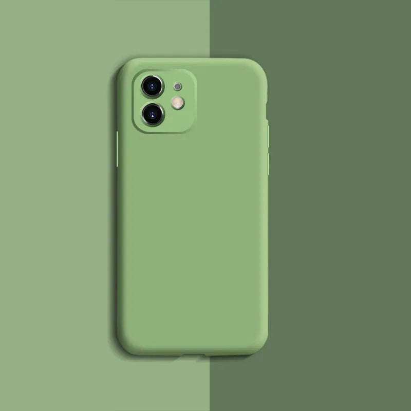 Silicone protective case for iPhone 11 series shown in one of seven solid colour options.
