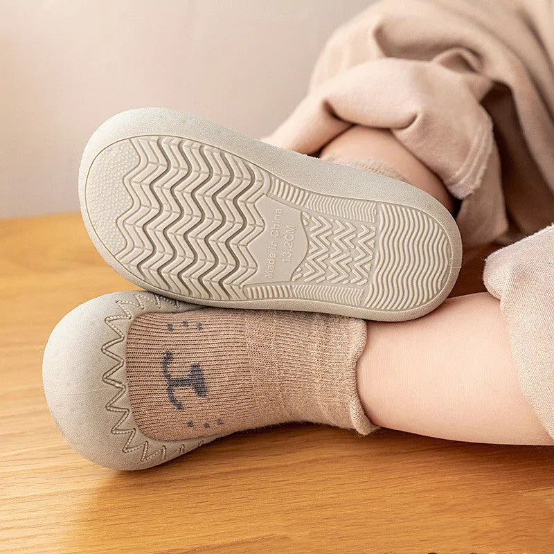 Spring and autumn baby soft sole toddler shoes in multiple colours, cotton upper, round toe, flat heel, sizes 20-25 cm