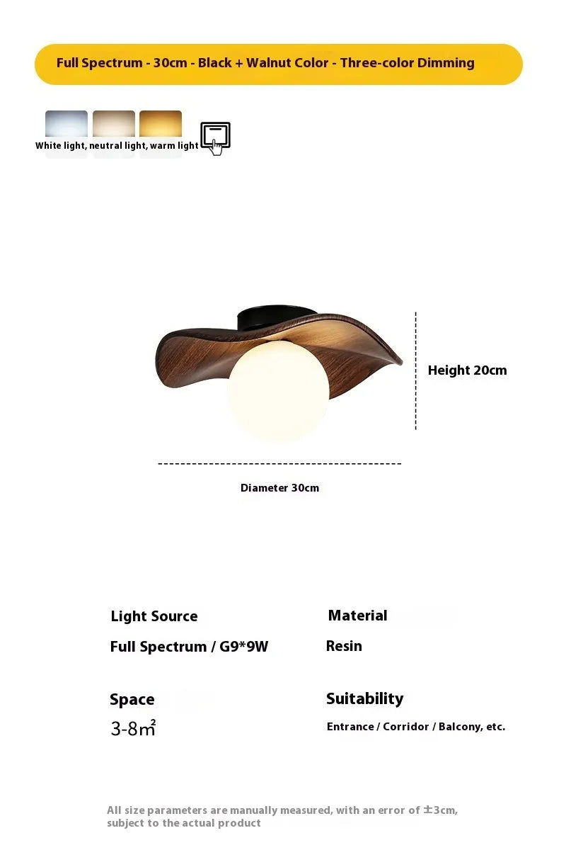 Antique style retro ceiling lamp for corridor or entrance in beige brown colour, 220V ceiling light