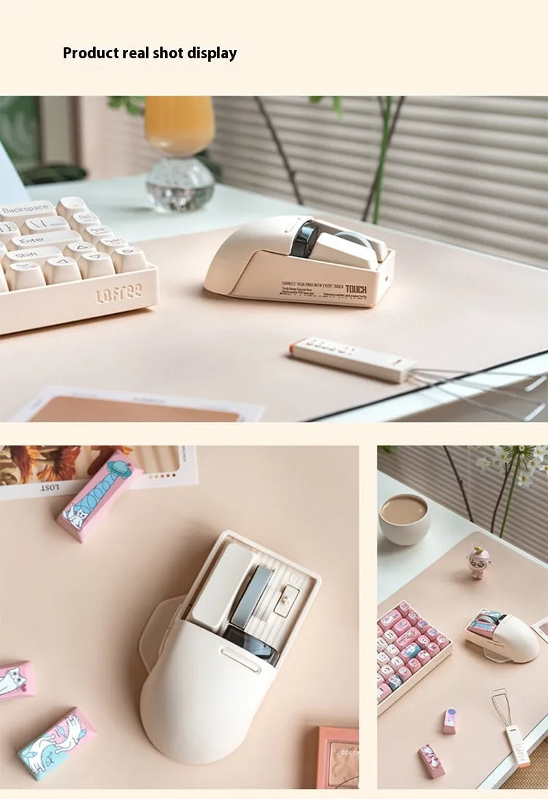 Xiaoqiao tofu colour wireless mouse with USB receiver and Type-C cable